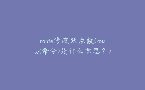 route修改跃点数(route(命令)是什么意思？)