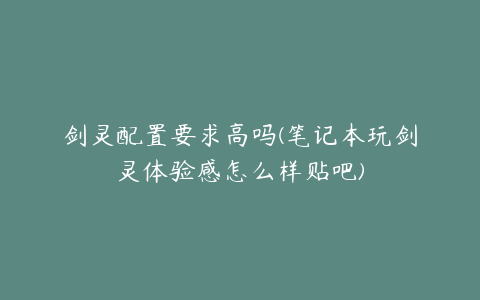 剑灵配置要求高吗(笔记本玩剑灵体验感怎么样贴吧)