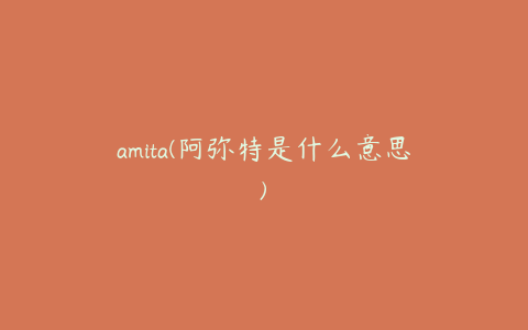 amita(阿弥特是什么意思)