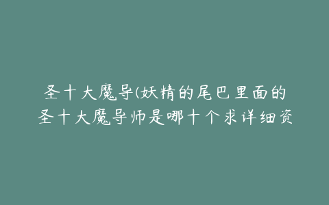 圣十大魔导(妖精的尾巴里面的圣十大魔导师是哪十个求详细资料.)