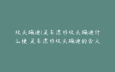 坟头蹦迪(灵车漂移坟头蹦迪什么梗 灵车漂移坟头蹦迪的含义)