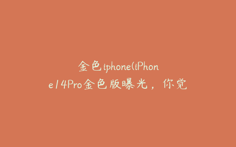 金色iphone(iPhone14Pro金色版曝光，你觉得这个配色如何？)